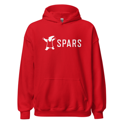 Unisex red SPARS logo hoodie - front placement